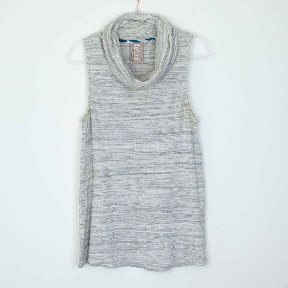 Anthropologie Dolan Sleeveless Cowl Neck Top Size S Gray Marled Knit‎ Minimalist